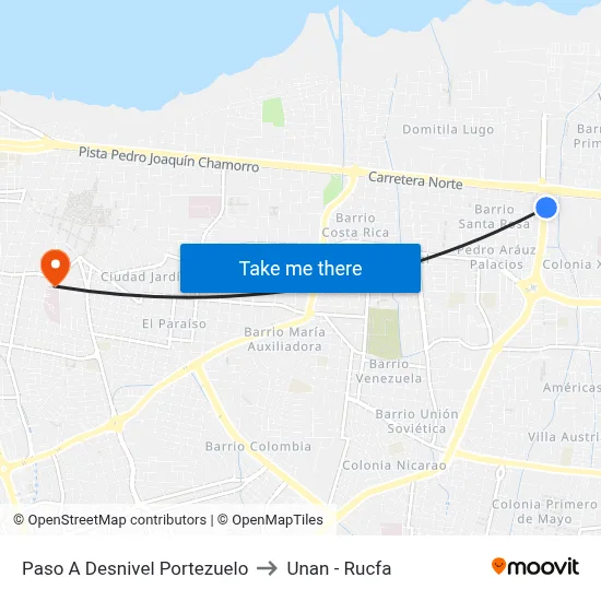 Paso A Desnivel Portezuelo to Unan - Rucfa map
