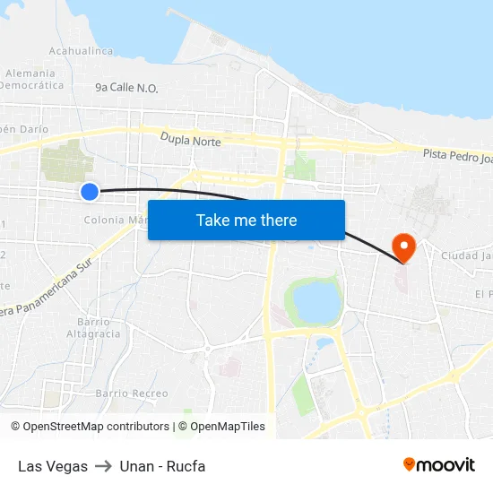 Las Vegas to Unan - Rucfa map