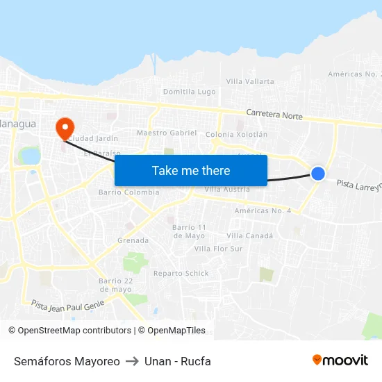 Semáforos Mayoreo to Unan - Rucfa map