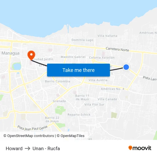 Howard to Unan - Rucfa map
