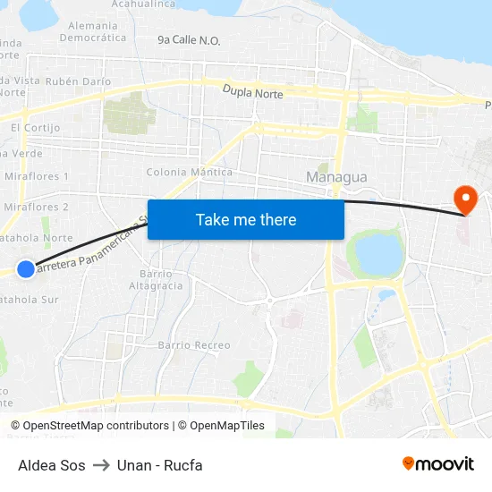 Aldea Sos to Unan - Rucfa map