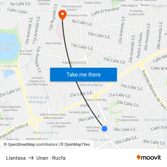 Llantasa to Unan - Rucfa map