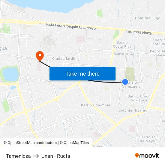 Tamenicsa to Unan - Rucfa map