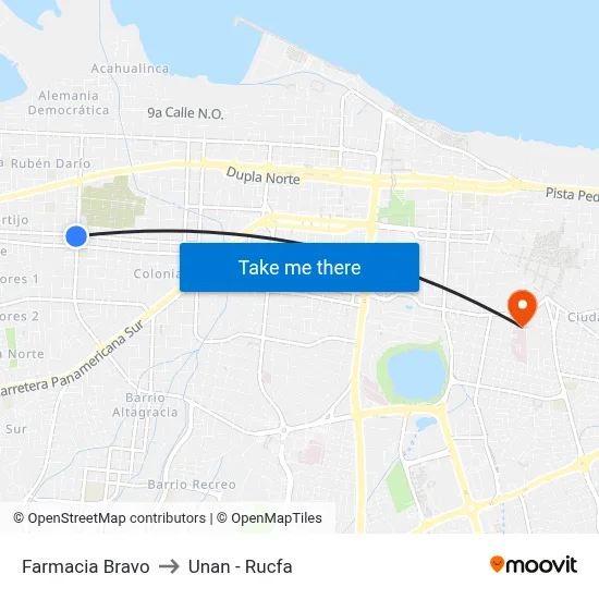 Farmacia Bravo to Unan - Rucfa map