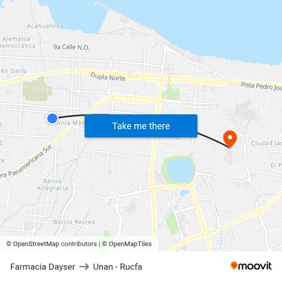 Farmacia Dayser to Unan - Rucfa map