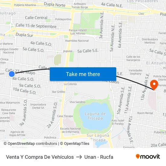 Venta Y Compra De Vehículos to Unan - Rucfa map