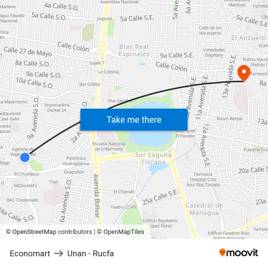 Economart to Unan - Rucfa map