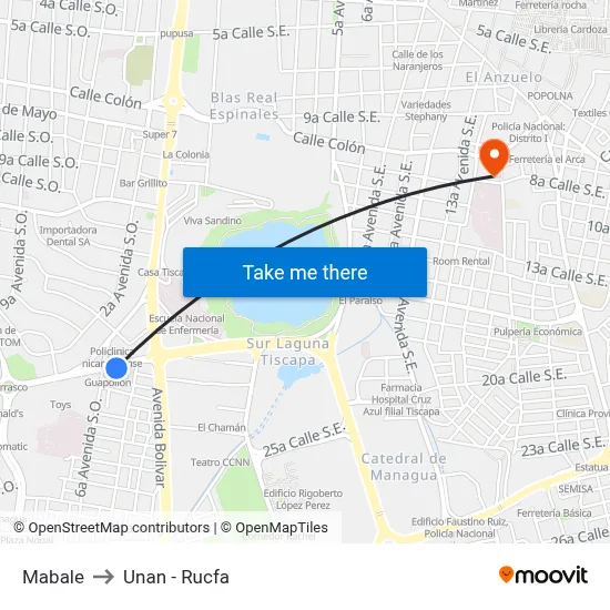 Mabale to Unan - Rucfa map