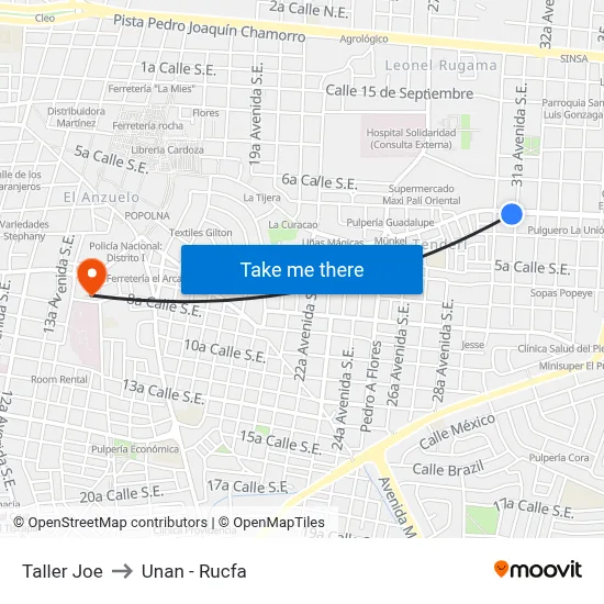 Taller Joe to Unan - Rucfa map