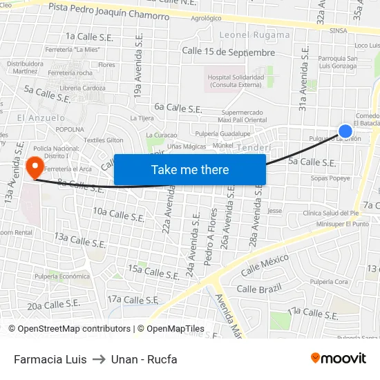 Farmacia Luis to Unan - Rucfa map
