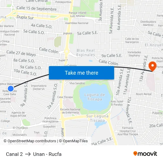 Canal 2 to Unan - Rucfa map