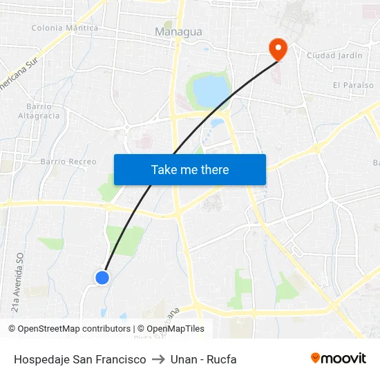 Hospedaje San Francisco to Unan - Rucfa map