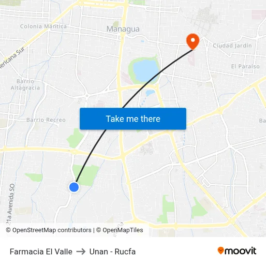 Farmacia El Valle to Unan - Rucfa map