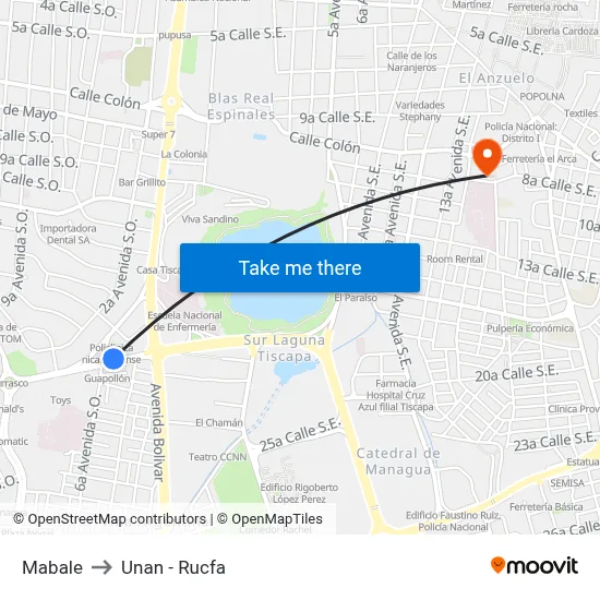 Mabale to Unan - Rucfa map