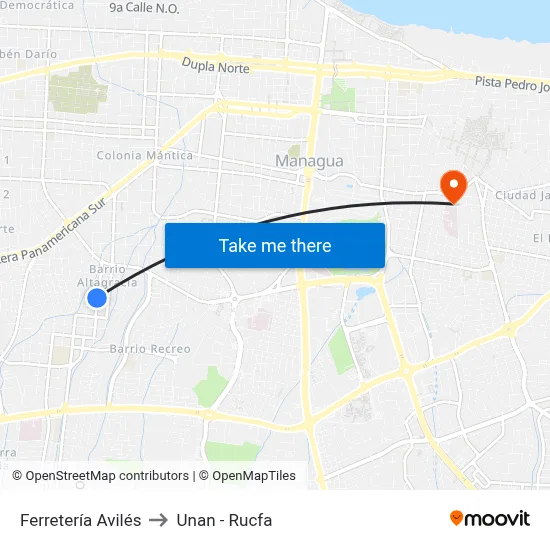 Ferretería Avilés to Unan - Rucfa map