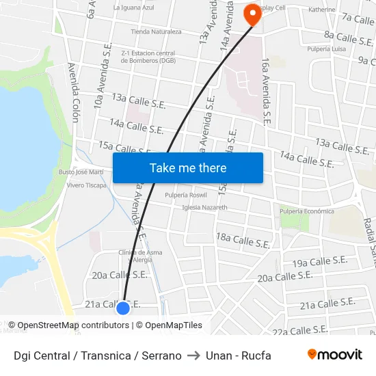 Dgi Central / Transnica / Serrano to Unan - Rucfa map