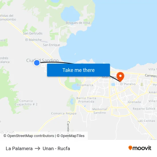 La Palamera to Unan - Rucfa map