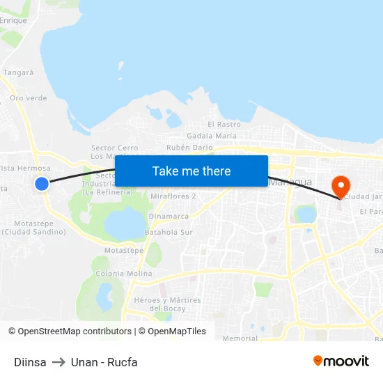 Diinsa to Unan - Rucfa map