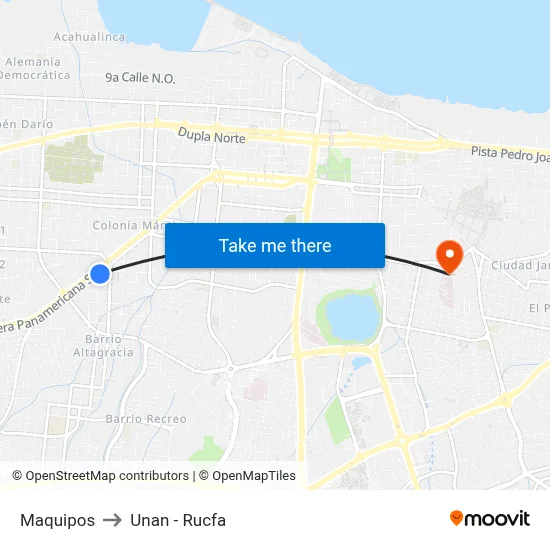 Maquipos to Unan - Rucfa map
