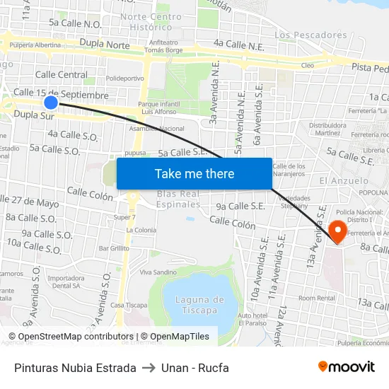 Pinturas Nubia Estrada to Unan - Rucfa map