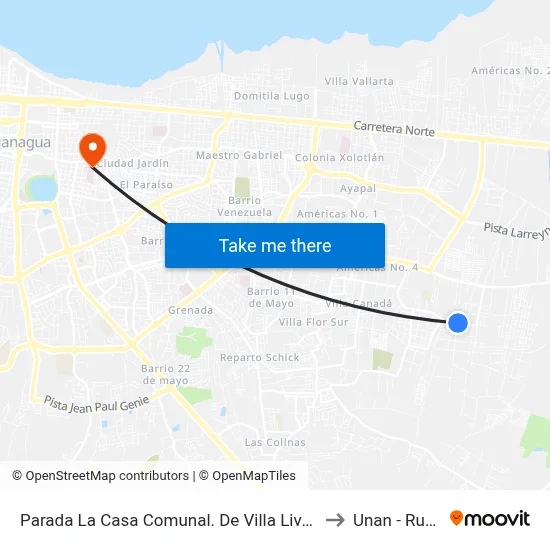 Parada La Casa Comunal. De Villa Livertad to Unan - Rucfa map