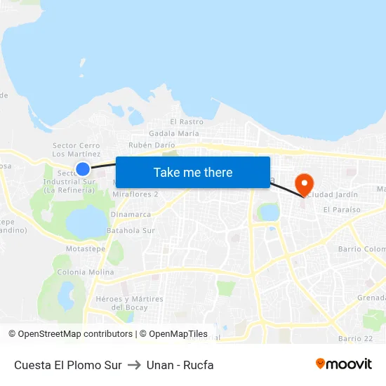 Cuesta El Plomo Sur to Unan - Rucfa map