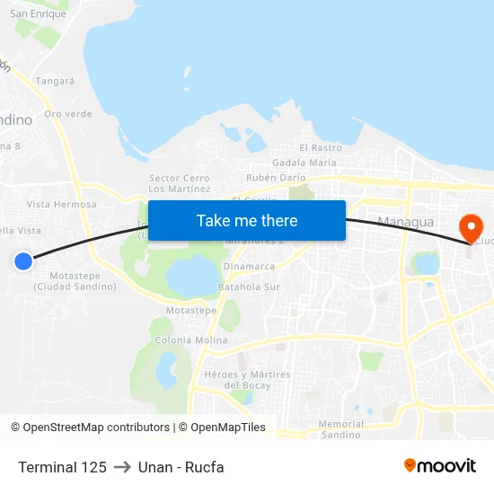 Terminal 125 to Unan - Rucfa map