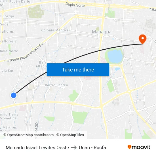 Mercado Israel Lewites Oeste to Unan - Rucfa map