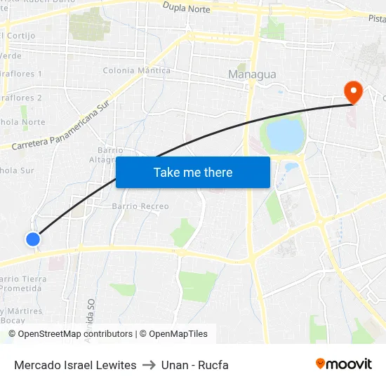 Mercado Israel Lewites to Unan - Rucfa map