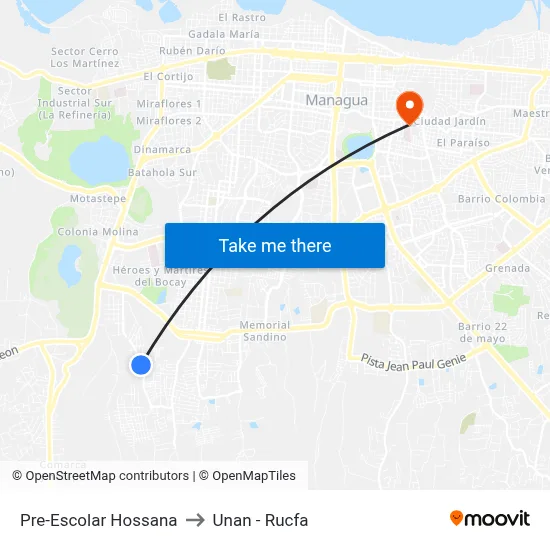 Pre-Escolar Hossana to Unan - Rucfa map