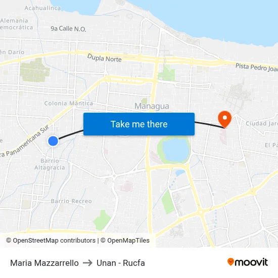 Maria Mazzarrello to Unan - Rucfa map