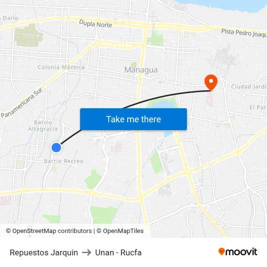 Repuestos Jarquin to Unan - Rucfa map