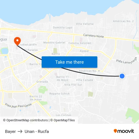 Bayer to Unan - Rucfa map