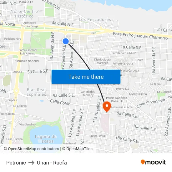Petronic to Unan - Rucfa map