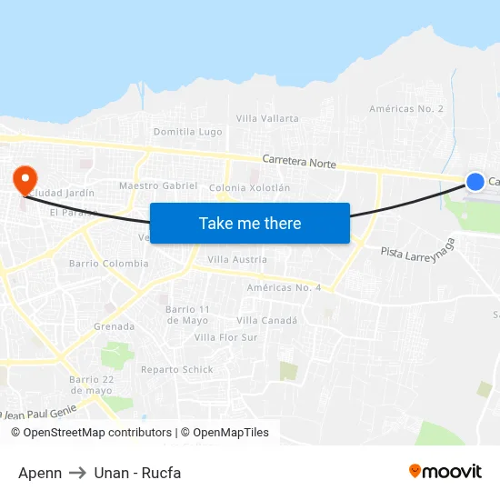 Apenn to Unan - Rucfa map