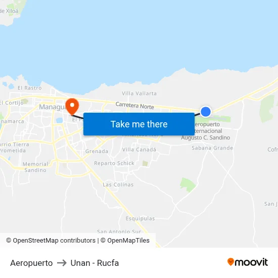 Aeropuerto to Unan - Rucfa map