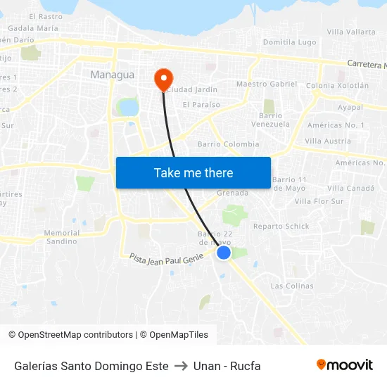 Galerías Santo Domingo Este to Unan - Rucfa map