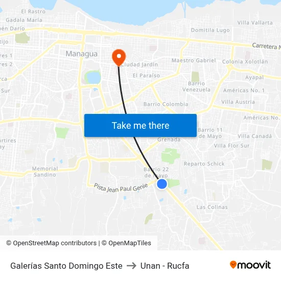 Galerías Santo Domingo Este to Unan - Rucfa map
