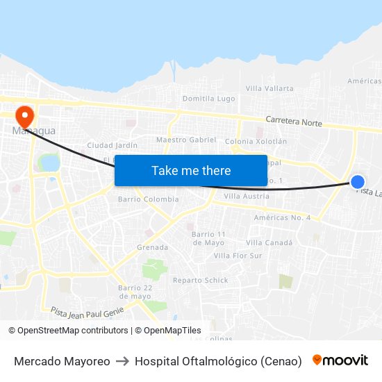 Mercado Mayoreo to Hospital Oftalmológico (Cenao) map
