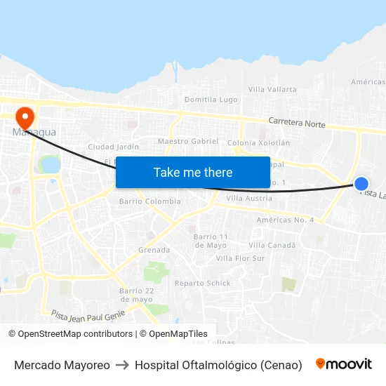 Mercado Mayoreo to Hospital Oftalmológico (Cenao) map