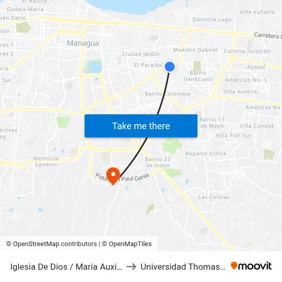 Iglesia De Dios / María Auxiliadora to Universidad Thomas More map