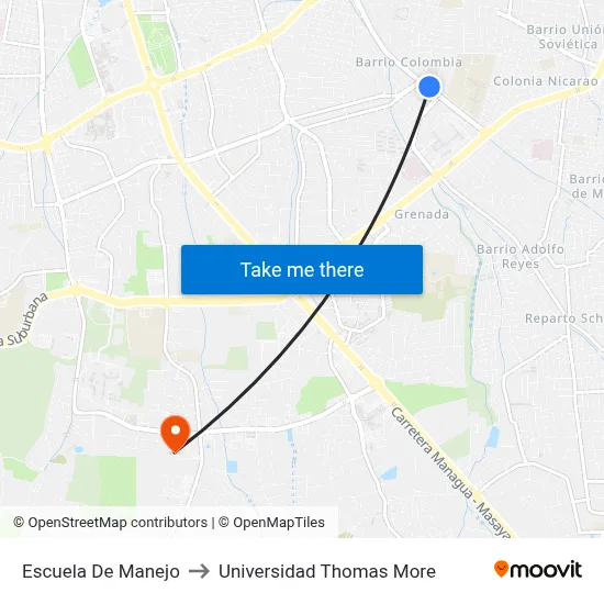 Escuela De Manejo to Universidad Thomas More map