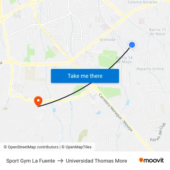 Sport Gym La Fuente to Universidad Thomas More map