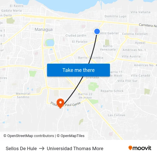 Sellos De Hule to Universidad Thomas More map