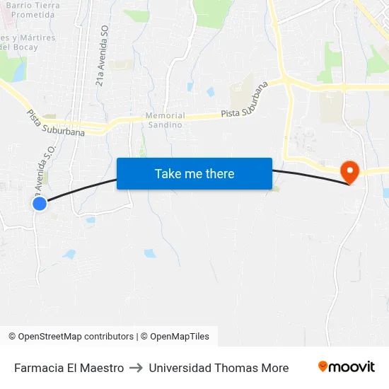 Farmacia El Maestro to Universidad Thomas More map