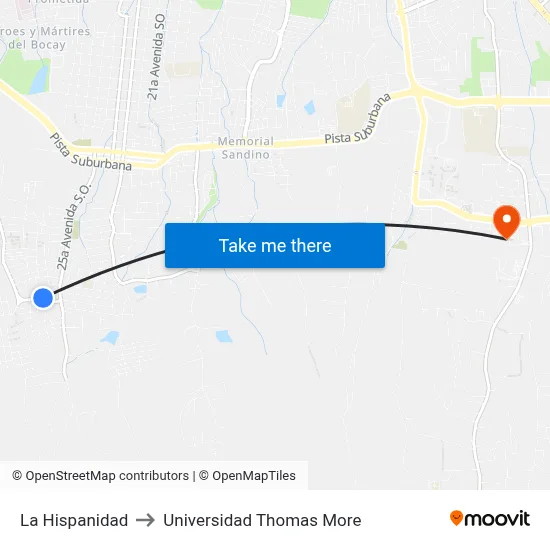 La Hispanidad to Universidad Thomas More map