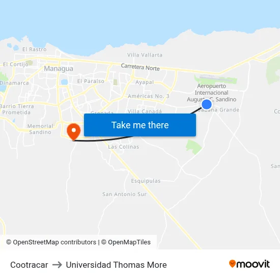 Cootracar to Universidad Thomas More map