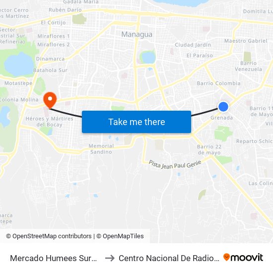 Mercado Humees Suroeste to Centro Nacional De Radiologia map