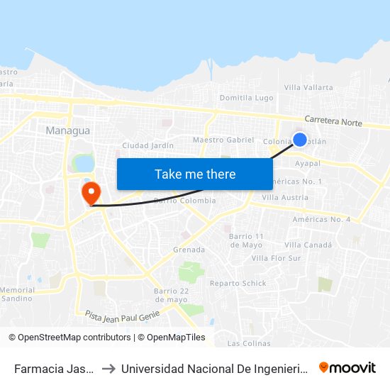 Farmacia Jasmin to Universidad Nacional De Ingenieria (Uni) map