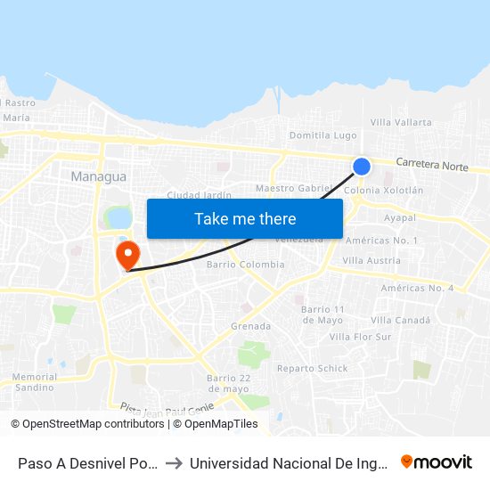 Paso A Desnivel Portezuelo to Universidad Nacional De Ingenieria (Uni) map